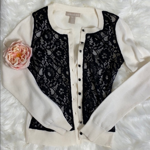 Banana Republic Sweaters - Banana Republic Lace Button Down Cardigan Sweater